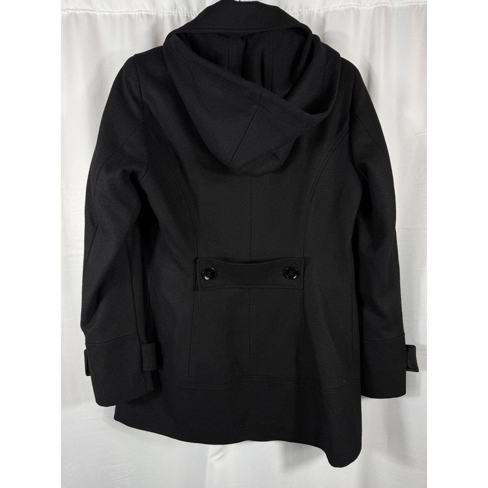 Calvin Klein Womens Black Wool Blend Hooded Toggle Coat Jacket XS - Picture 7 of 12